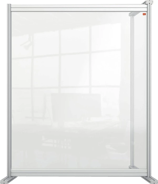 Nobo Premium Plus Erweiterung Schreibtisch-Trennwand aus Acryl, transparent/silber, 80x100cm