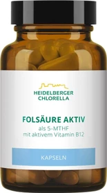 Heidelberger Chlorella Folsäure Aktiv + Vitamin B12 Aktiv Kapseln, 60 Stück