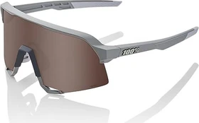100% S3 HiPER soft tact stone grey/crimson silver mirror lens