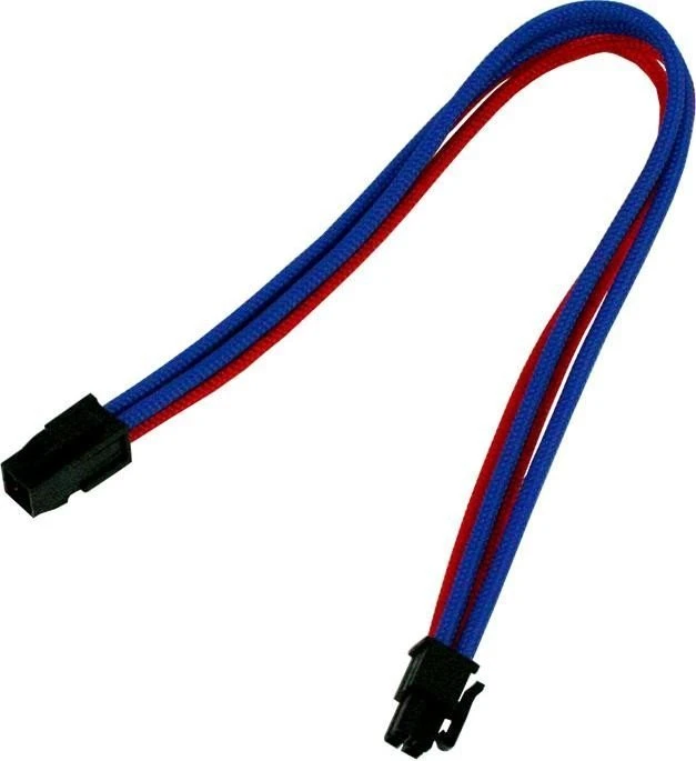 Nanoxia 4-Pin P4 Verlängerung 30cm, single blau/rot