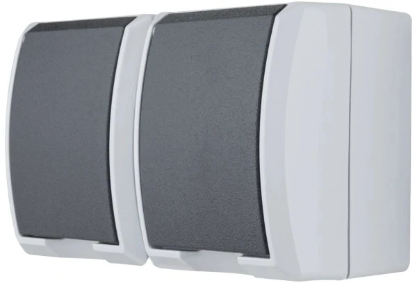 REV Ritter AquaForm Steckdose 2-fach AP IP44, grau