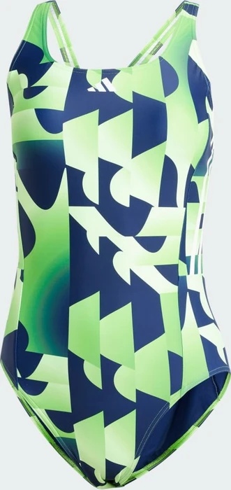 adidas 3-Streifen Graphic Badeanzug green spark (Damen)