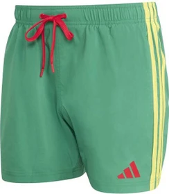 adidas 3-Streifen 13cm Badeshorts bold green/pure ruby (Herren)