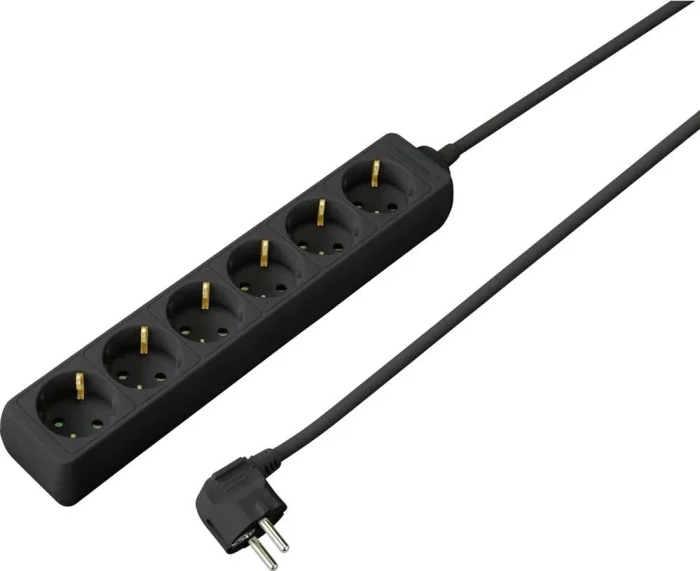 Sygonix Schutzkontakt Steckdosenleiste, 6-fach, 3m, schwarz