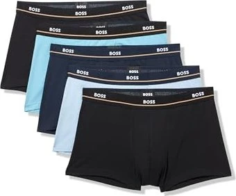 Boss Stretch Cotton Logo Waistband 5er Boxer Briefs schwarz/grau/blau (Herren)