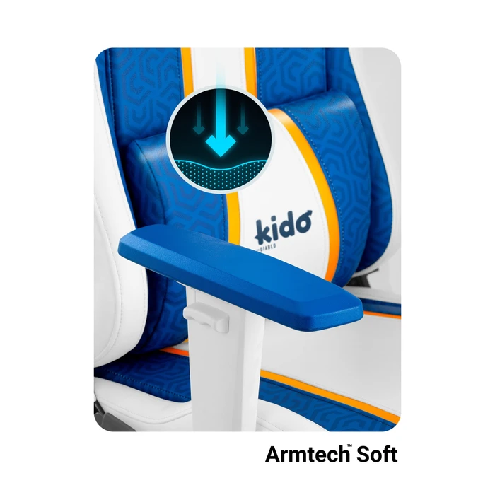 Diablo Chairs X-One 2.0 Kido Kinder-Gamingstuhl, Aqua Blue, blau/weiß