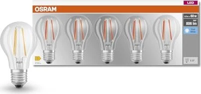 Osram Ledvance LED Base Classic A60 E27 6.5W/840, 3 Stück