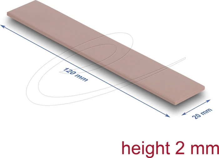 DeLOCK M.2 Non-Silicone Wärmeleitpad 120x20x2mm, 1 Stück