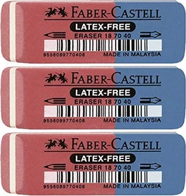 Faber-Castell 7070-40 Radierer latexfrei, rot/blau