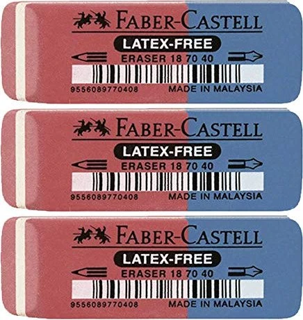 Faber-Castell 7070-40 Radierer latexfrei, rot/blau