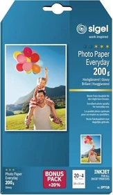 Sigel Photo Paper Everyday Inkjetpapier hochglänzend weiß, A4, 200g/m², 24 Blatt