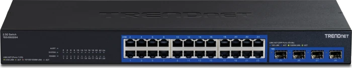 TRENDnet TEG-S Rackmount 2.5G Switch, 24x RJ-45, 4x SFP+