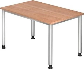 Hammerbacher Ergonomic Plus H-Serie VHS12/N/S Schreibtisch 120x80cm Nussbaum/silber