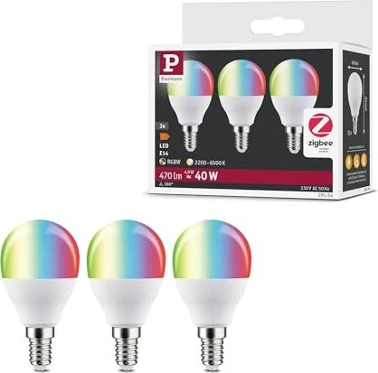 Paulmann SmartHome Zigbee LED Tropfen E14 5W RGBW+, 3 Stück