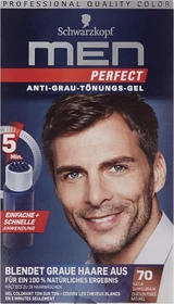 Schwarzkopf Men Perfect Anti-Grau Tönungs-Gel 70 Natur Dunkelbraun, 80ml