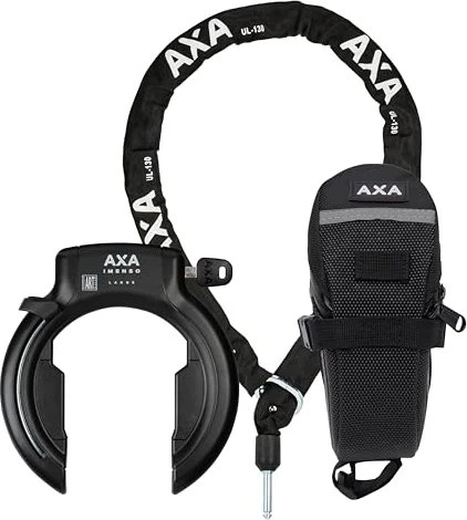 AXA Imenso Large + ULC 5.5-130 Einsteckkette Set inkl. Tasche Rahmenschloss, Schlüssel