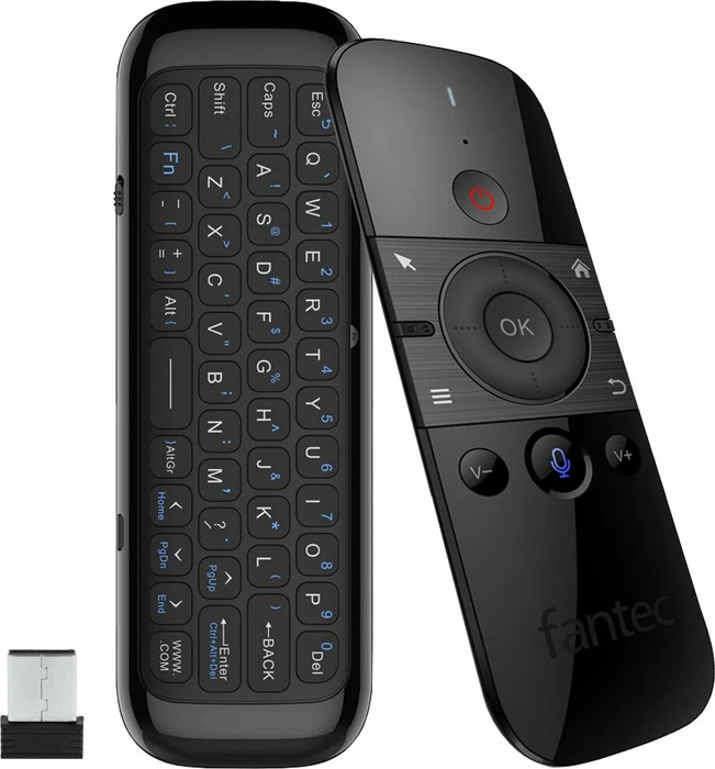 Fantec AIR-300 Air Mouse Fernbedienung mit integrierter Tastatur schwarz, USB-A