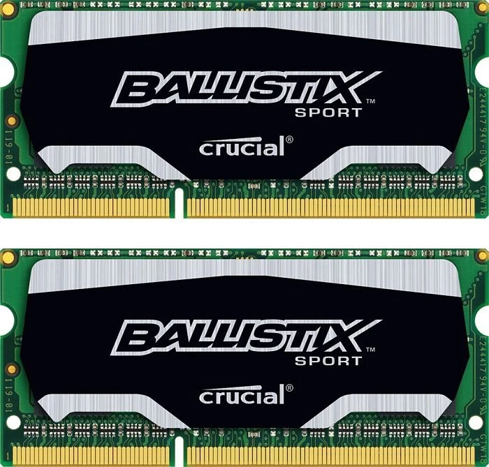 Crucial Ballistix Sport SO-DIMM 16GB Kit, DDR3L-1600, CL9-9-9-24