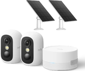 eufy eufyCam C35, weiß, 2er-Pack inkl. HomeBase Mini/2x Solarpanel, Set