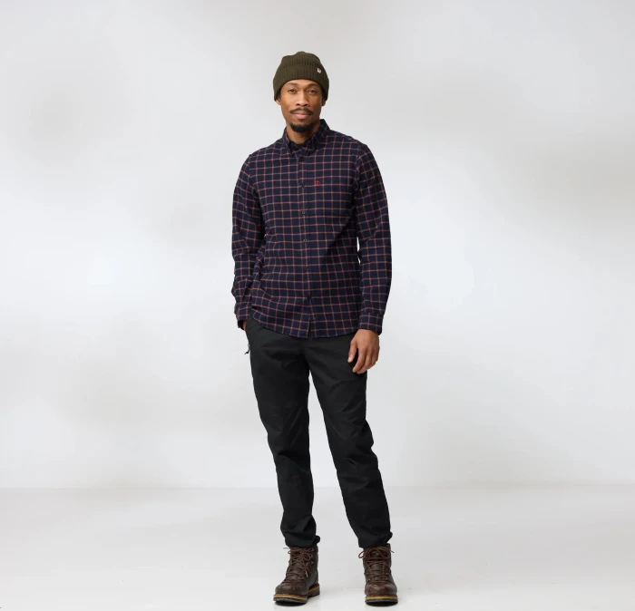 Fjällräven Övik Flannel Hemd langarm dark navy (Herren)
