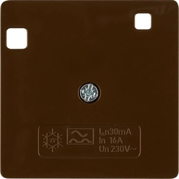 Berker Arsys Zentralstück 50x50mm für FI-Schutzschalter System 50x50mm, braun glänzend