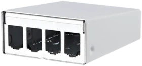 Metz Modulgehäuse, Aufputz Patchfeld, reinweiß, 4-Port, 1HE, weiß