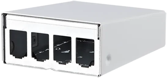 Metz Modulgehäuse, Aufputz Patchfeld, reinweiß, 4-Port, 1HE, weiß