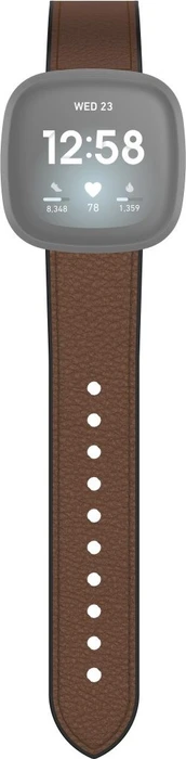 Hama Ersatzarmband Leder/Silikon 22mm für Fitbit Versa 3/Sense braun
