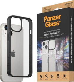 PanzerGlass Clear Case AntiBacterial Black Edition für Apple iPhone 14/13 schwarz/transparent