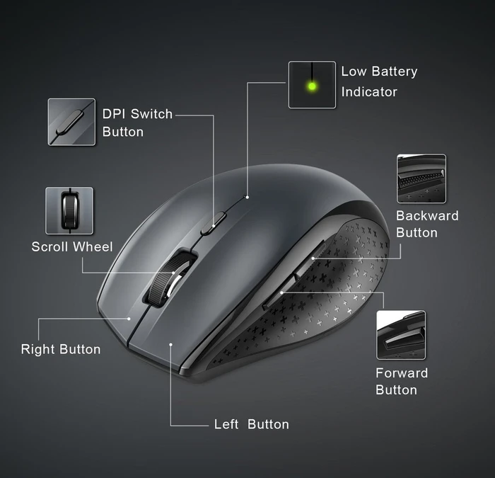 TeckNet Classic 2.4G Wireless, schwarz, USB