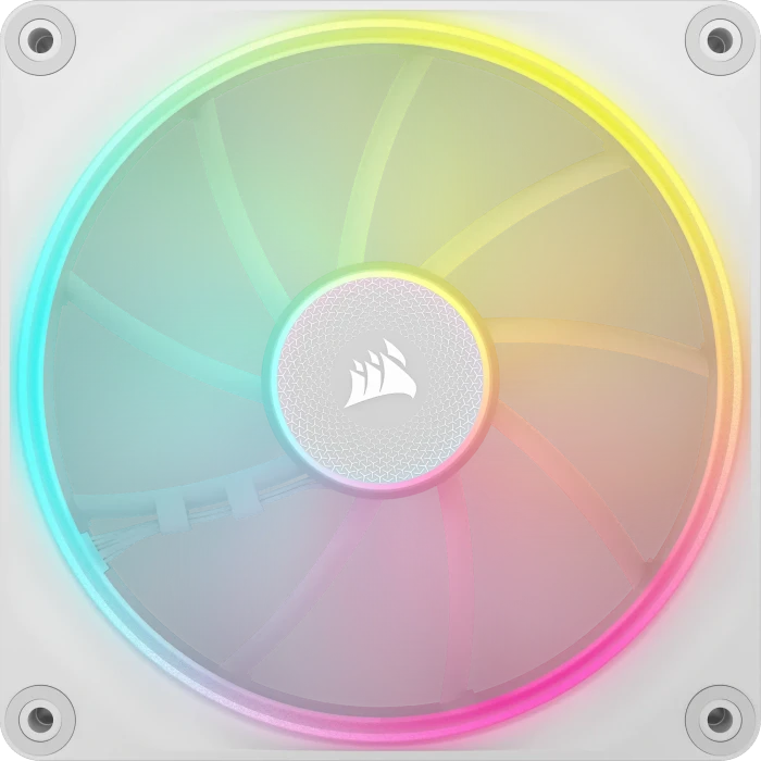 Corsair iCUE LX140 RGB Fan Starter Kit, weiß, LED-Steuerung, 140mm, 2er-Pack
