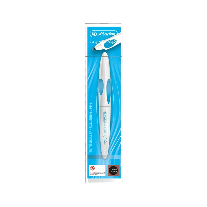 Herlitz my.pen style Tintenroller (Patrone) ocean blue/weiß, Linkshänder, Blister