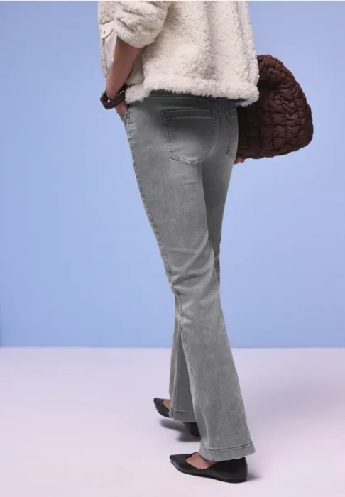 Street One Studio Bootcut Jeans light grey washed (Damen)