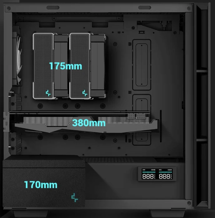 DeepCool CH560 Digital, schwarz, Glasfenster