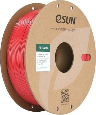 eSUN ePETG+HS, Solid Red, Spule, 1.75mm, 1.00kg