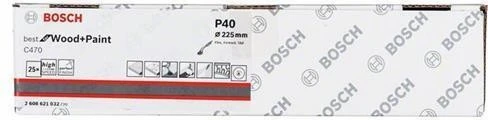 Bosch Professional C470 Best for Wood and Paint Schleifblatt K40, 225mm, 25 Stück
