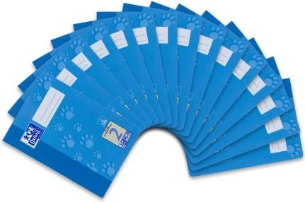 Oxford Schulheft, A5, Lineatur 2, blau, 16 Blatt, 15er-Pack