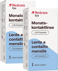 Redcare Monatskontaktlinse, -1.25 Dioptrien, 2 Stück
