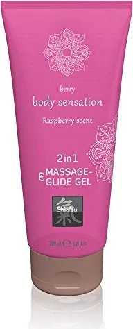 HOT Shiatsu Raspberry Scent 2in1 Massageöl und Gleitgel, 200ml