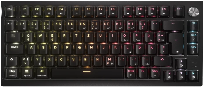 Corsair Gaming K65 Plus Wireless Tactile 75% RGB, schwarz, MLX FUSION, USB/Bluetooth, DE