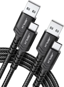 JSAUX USB Adapterkabel, USB-A [Stecker] auf USB-C [Stecker], schwarz, 2m, 2er-Pack