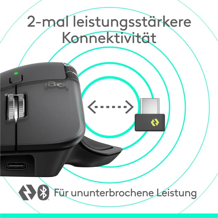Logitech MX Master 4 Graphite, dunkelgrau, Logi Bolt, USB/Bluetooth