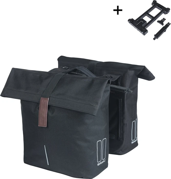 Basil City Doppeltasche MIK Gepäcktasche schwarz