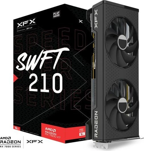 XFX Speedster SWFT 210 Radeon RX 7600 XT, 16GB GDDR6, HDMI, 3x DP