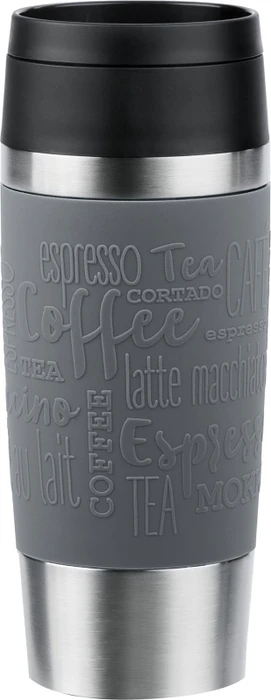 Emsa Travel Mug Classic Coffee and Tea Isolierbecher 360ml pfeffergrau