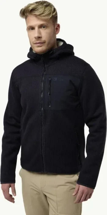 Jack Wolfskin Kaminfeuer Hooded Jacke schwarz (Herren)