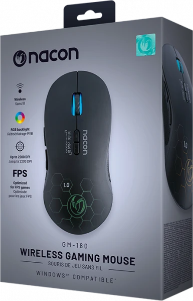 Nacon GM-180 Wireless Gaming Mouse schwarz, USB