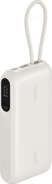 Belkin UltraCharge Powerbank mit integriertem Kabel (20 cm) 10K beige