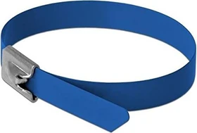DeLOCK Edelstahl Kabelbinder, 7.9mm, 400mm, blau, 10 Stück