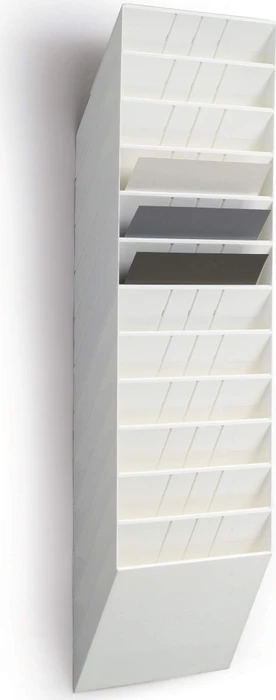 Durable Flexiboxx 12 Prospekthalter, 12 Fächer, A4, quer, weiß